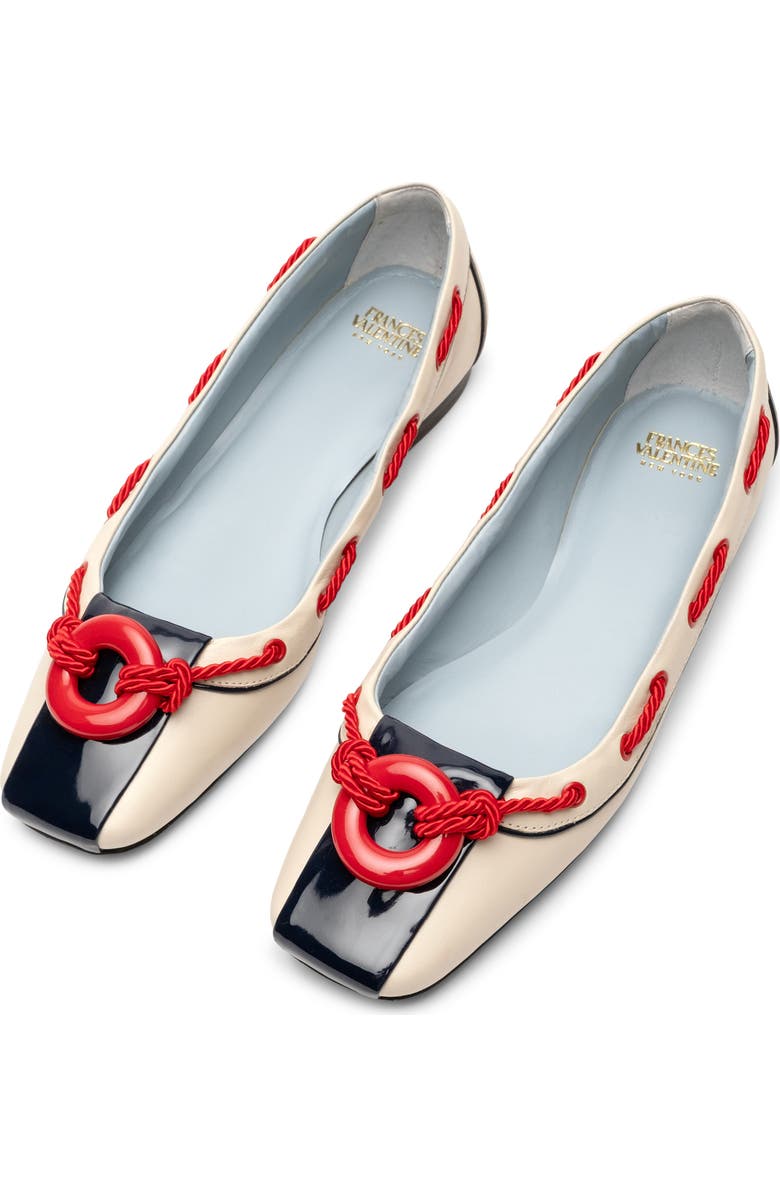 Frances Valentine McCoy Boat Shoe, Alternate, color, Oyster/ Navy