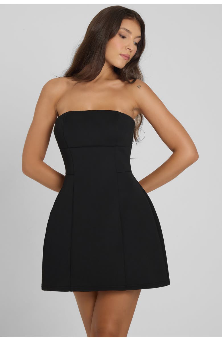 LEAU Eres Strapless Bustier Mini Dress, Main, color, Black