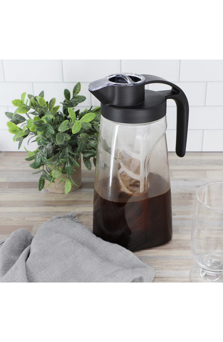 Mr. Coffee Wrenley 67 Ounce Plastic Cold Brew Coffee Pitcher with Nylon Mesh Filter, Alternate, color, Clear