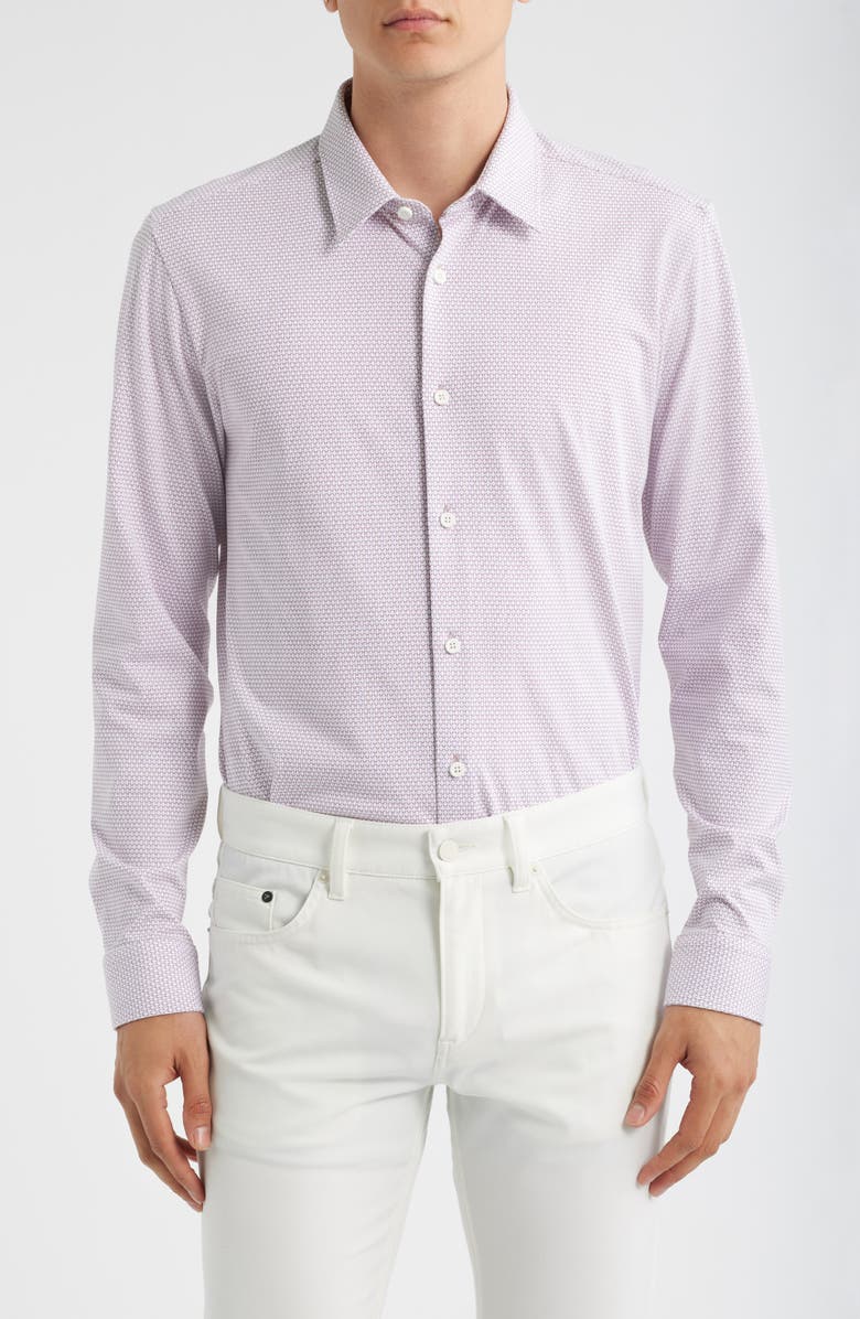 BOSS Roan Kent Slim Fit Button-Up Shirt, Main, color, Dark Red