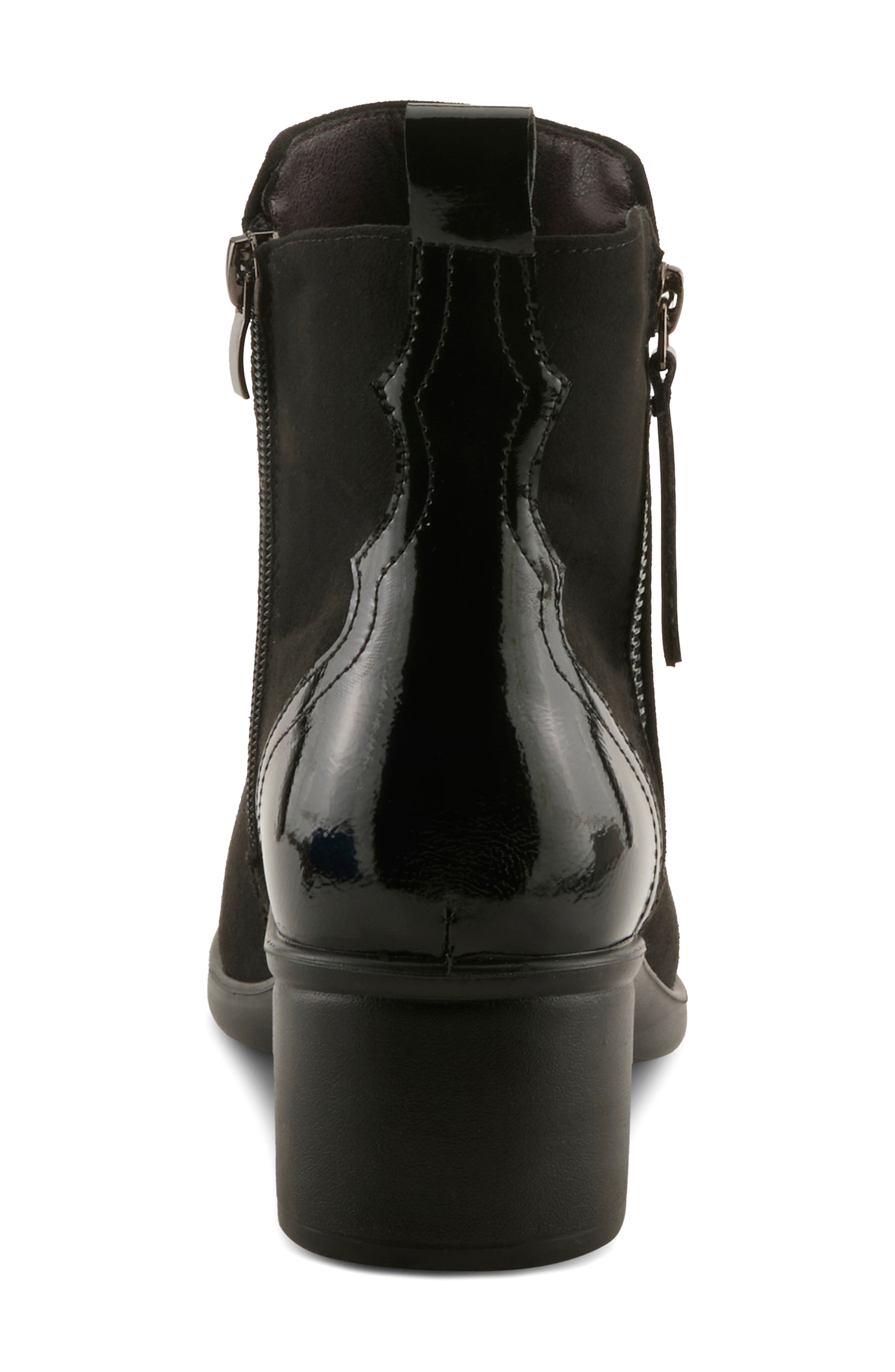Carawey Block Heel Bootie, Alternate, color, BLACK FAUX SUEDE