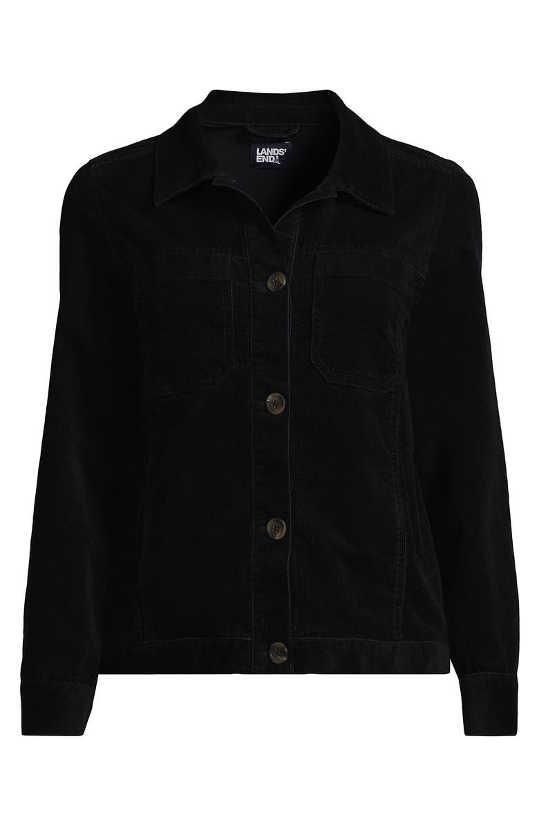 Lands' End Corduroy Cropped Button Front Jacket, Alternate, color, 