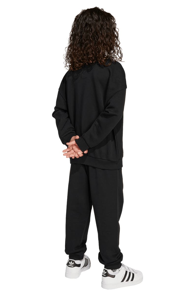 adidas Kids' Trefoil Crewneck Sweatshirt & Joggers Set, Alternate, color, Black