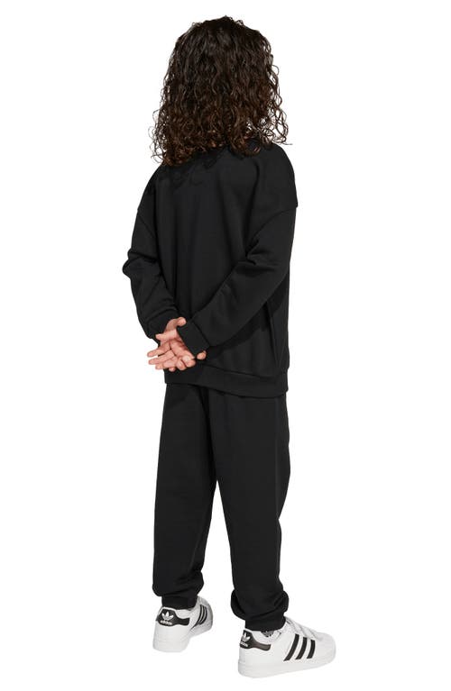 Adidas Originals Adidas Kids' Trefoil Crewneck Sweatshirt & Joggers Set In Black