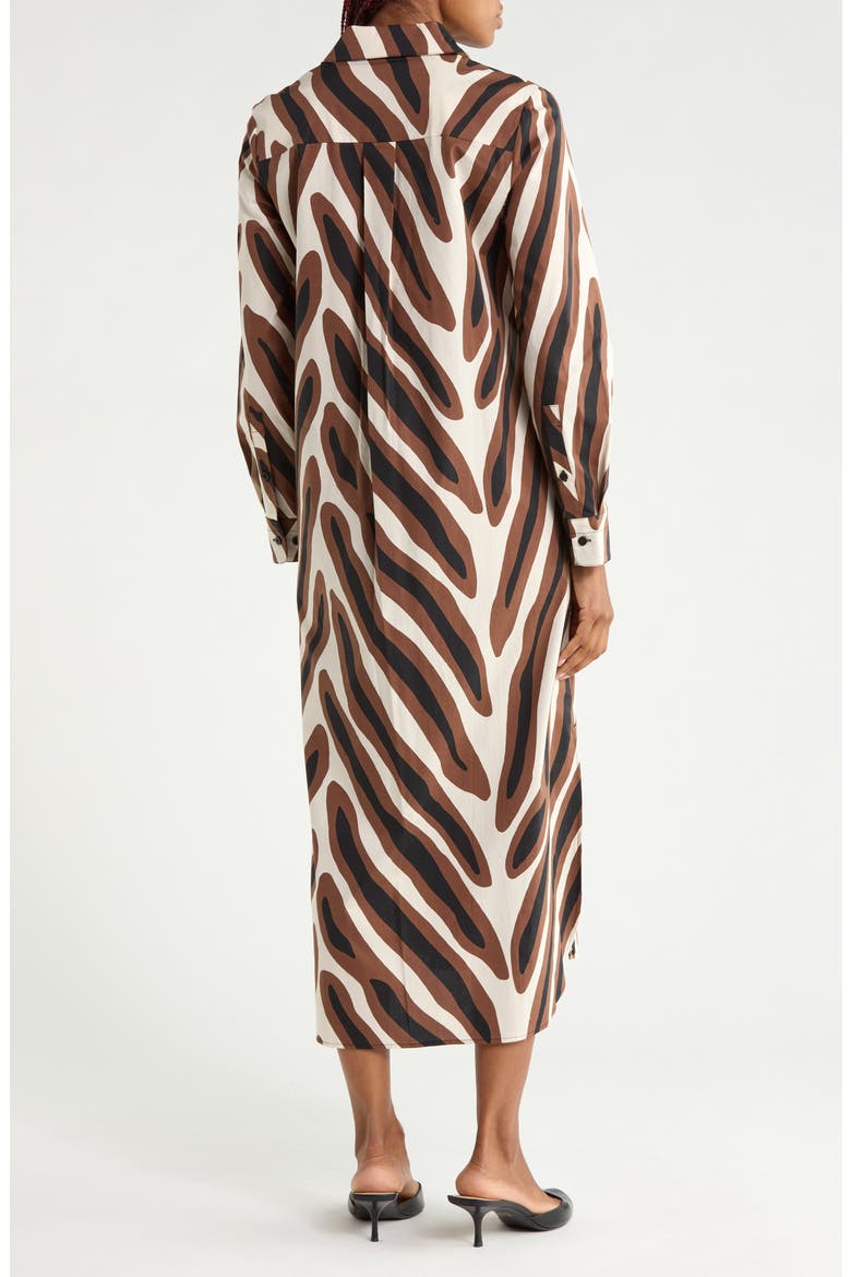 Karrington Cotton Shirtdress, Alternate, color, PIAZZA TIGER BIG COFFEE
