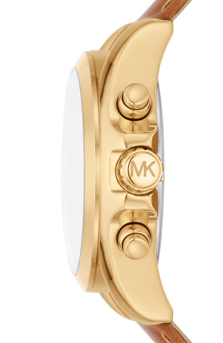 Michael Kors Bradshaw Chronograph Leather Strap Watch, 36mm, Alternate, color, 