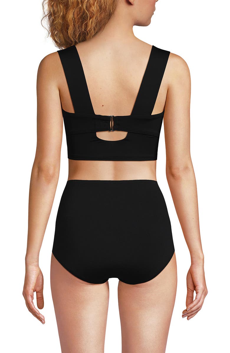 Lands' End Square Neck Midkini Swimsuit Top, Alternate, color, Black