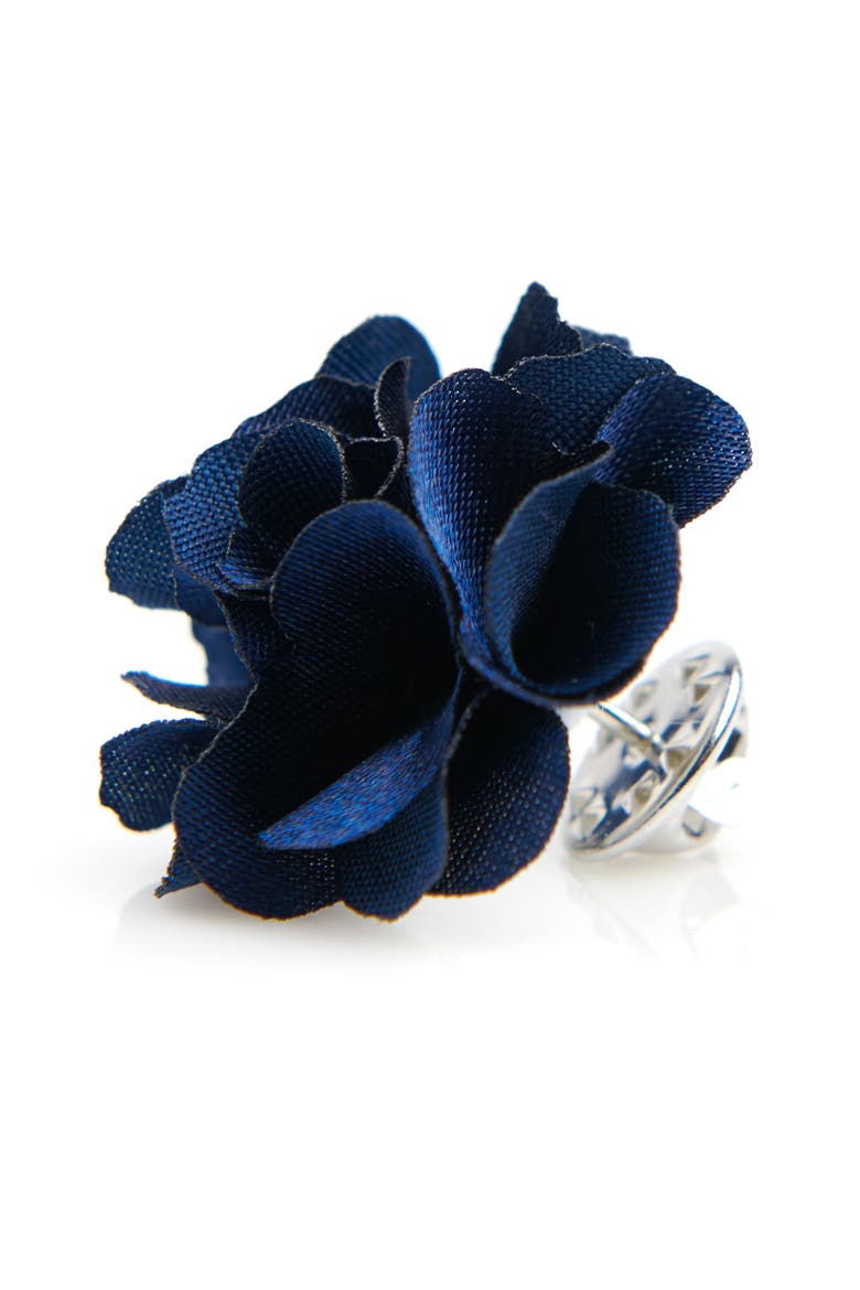 Men's Flower Lapel Pin, Alternate, color, NAVY