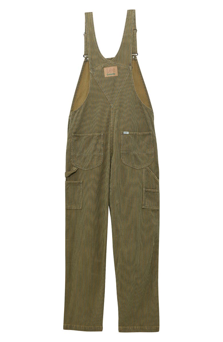 Lee Railroad Stripe Workwear Bib Overalls, Alternate, color, Overdye Raw Umber Railroad