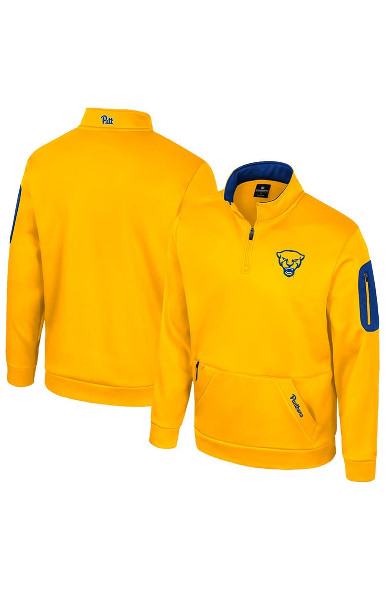 COLOSSEUM Men's Colosseum Gold Pitt Panthers Mainframe Quarter-Zip Fleece Jacket, Main, color, 