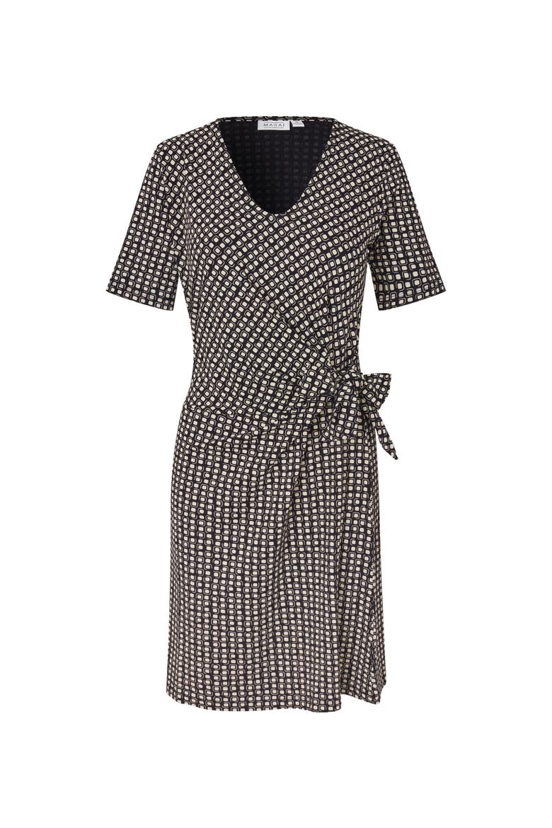MaGavros V-Neck Printed Wrap Dress, Alternate, color, Black