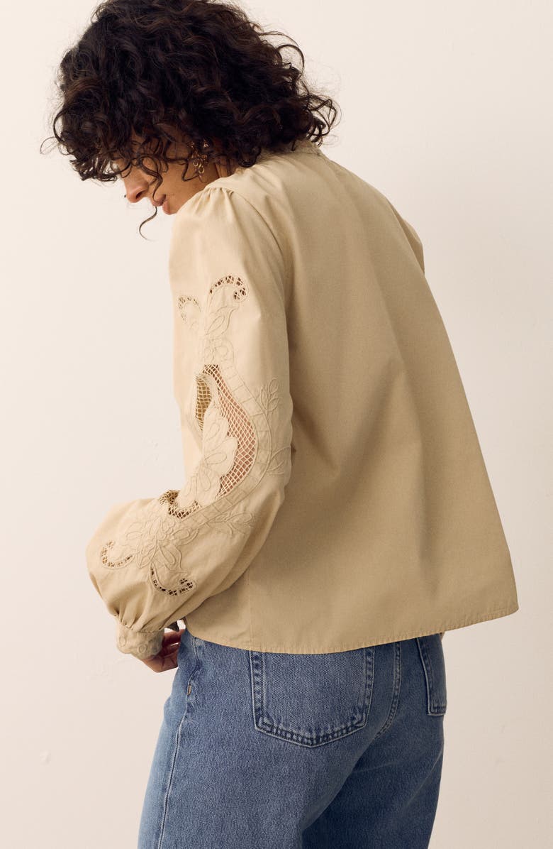PER UNA BY M&S Cutwork Blouse, Alternate, color, Sandstone Brown