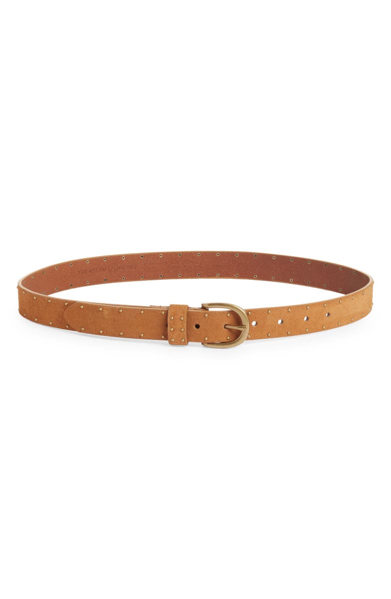 Treasure & Bond Vicky Studded Suede Belt, Main, color, 