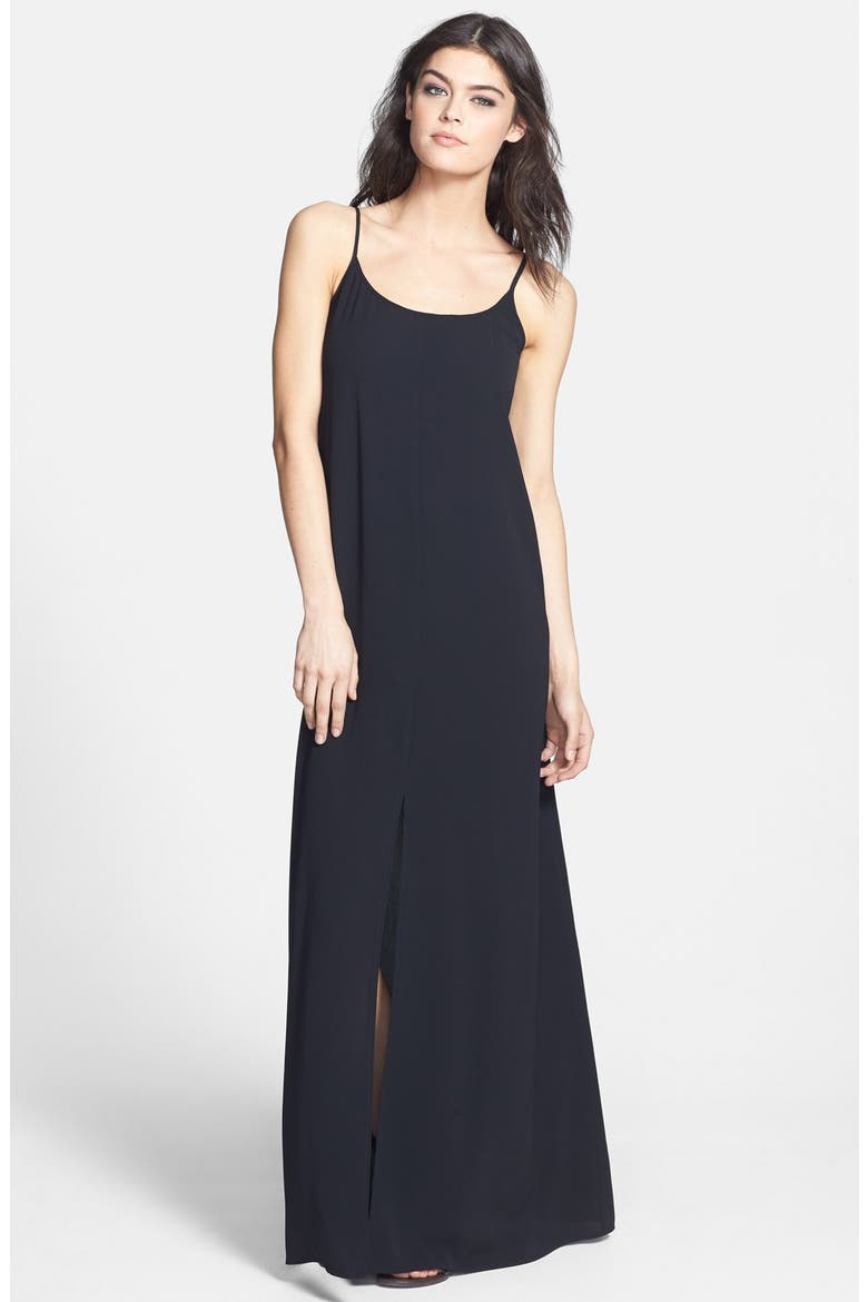 Front Slit Maxi Dress, Main, color, BLACK