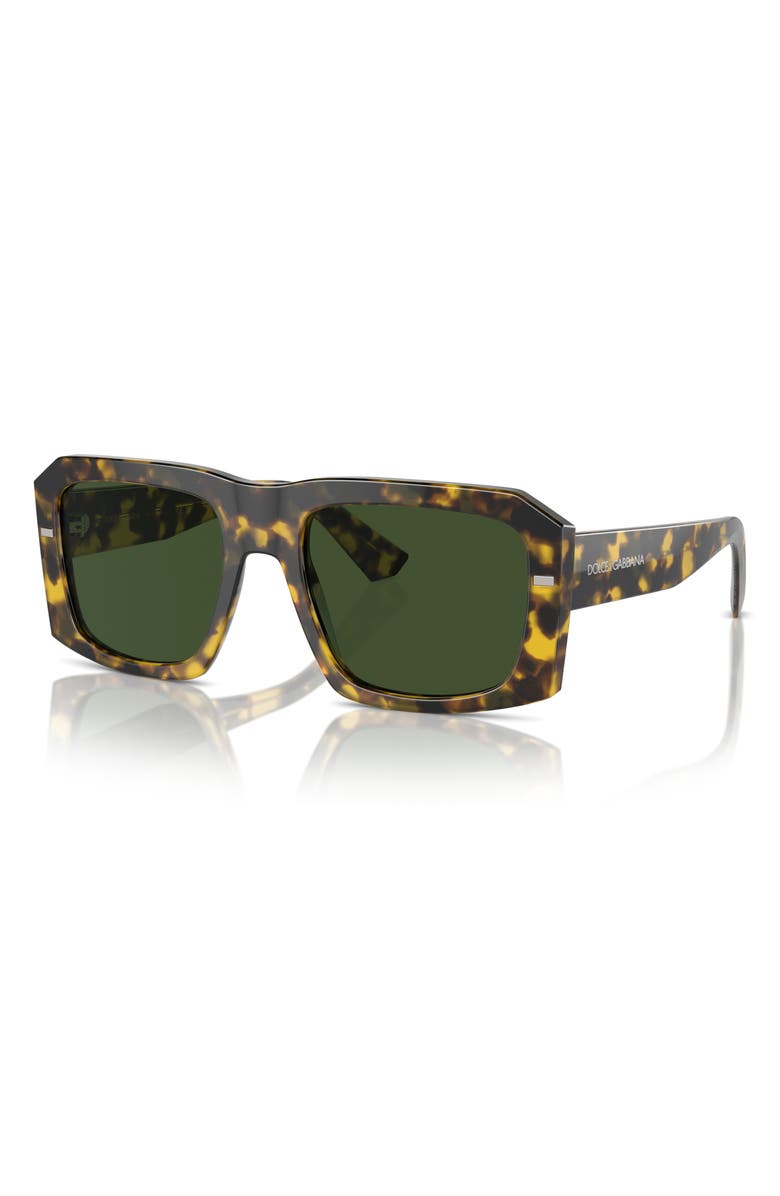 Dolce&Gabbana 54mm Square Sunglasses, Alternate, color, Yellow Havana