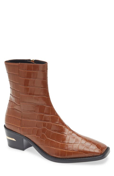 MA Logo Croc Embossed Boot (Men)