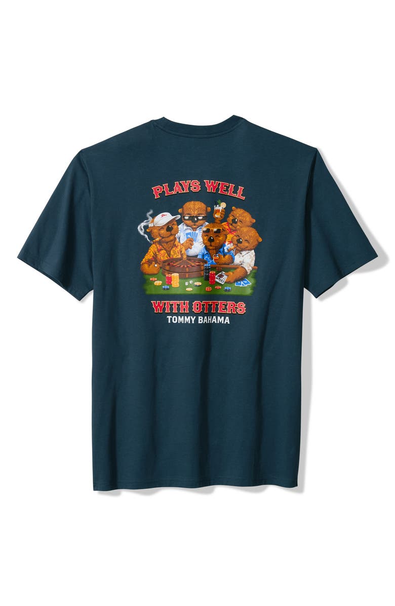 Tommy Bahama Plays Well with Otters Pocket Graphic T-Shirt, Alternate, color, Navy