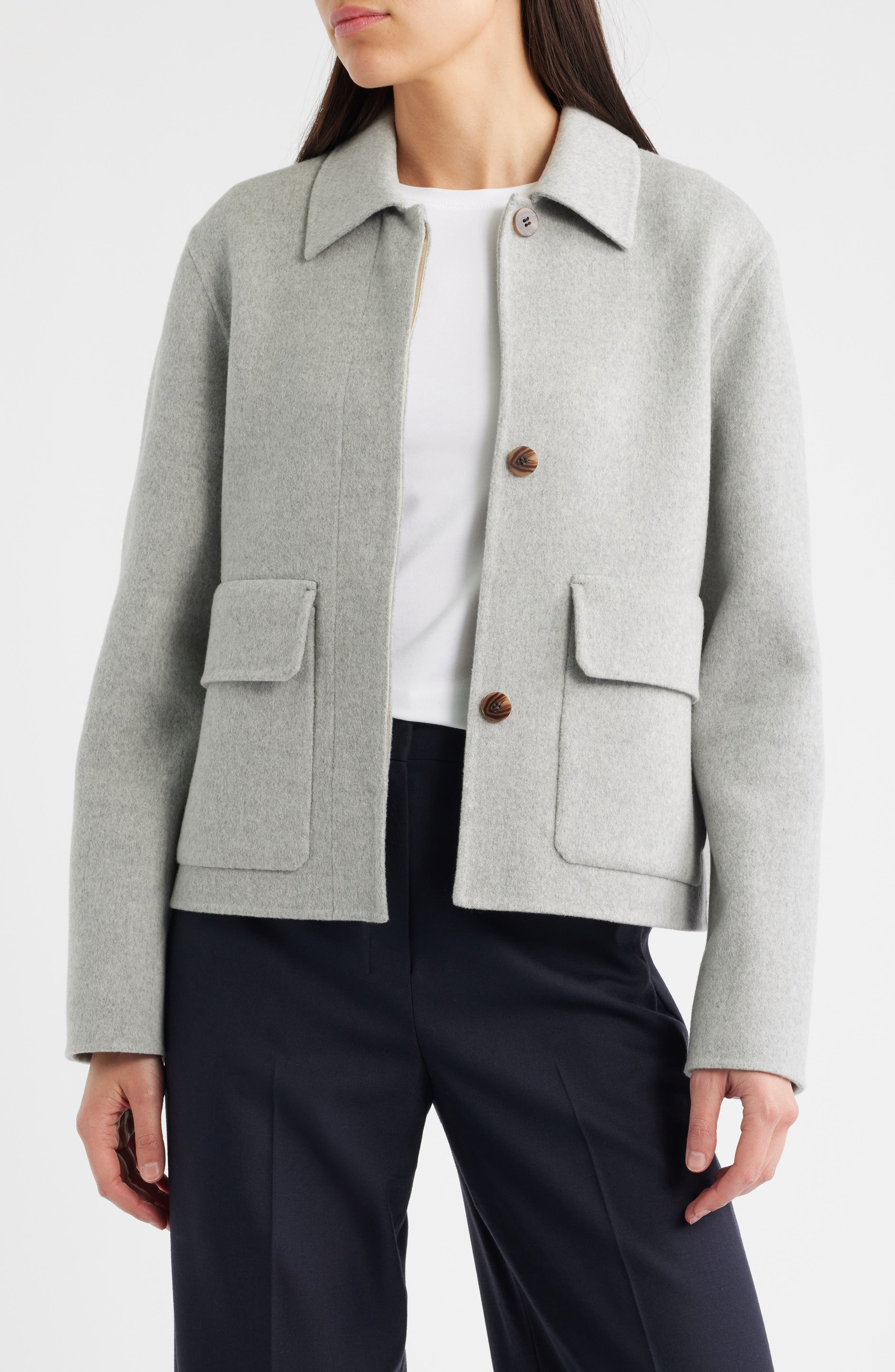 Theory Boxy Wool & Recycled Cashmere Jacket