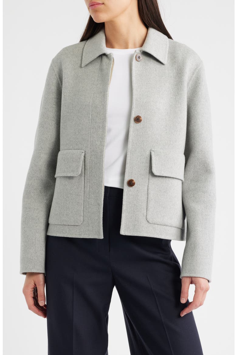Boxy Wool & Recycled Cashmere Jacket, Main, color, MELANGE GREY