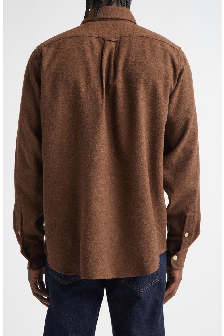 Relaxed Wool Button-Up Shirt, Alternate, color, COCOA BROWN