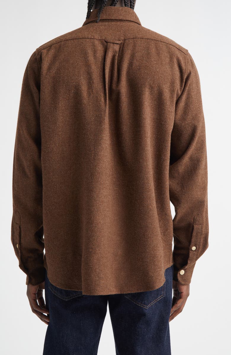 Drake's Relaxed Wool Button-Up Shirt, Alternate, color, Cocoa Brown