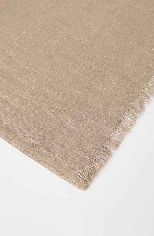 Brunello Cucinelli Frayed-edge Cashmere-blend Scarf In Walnut