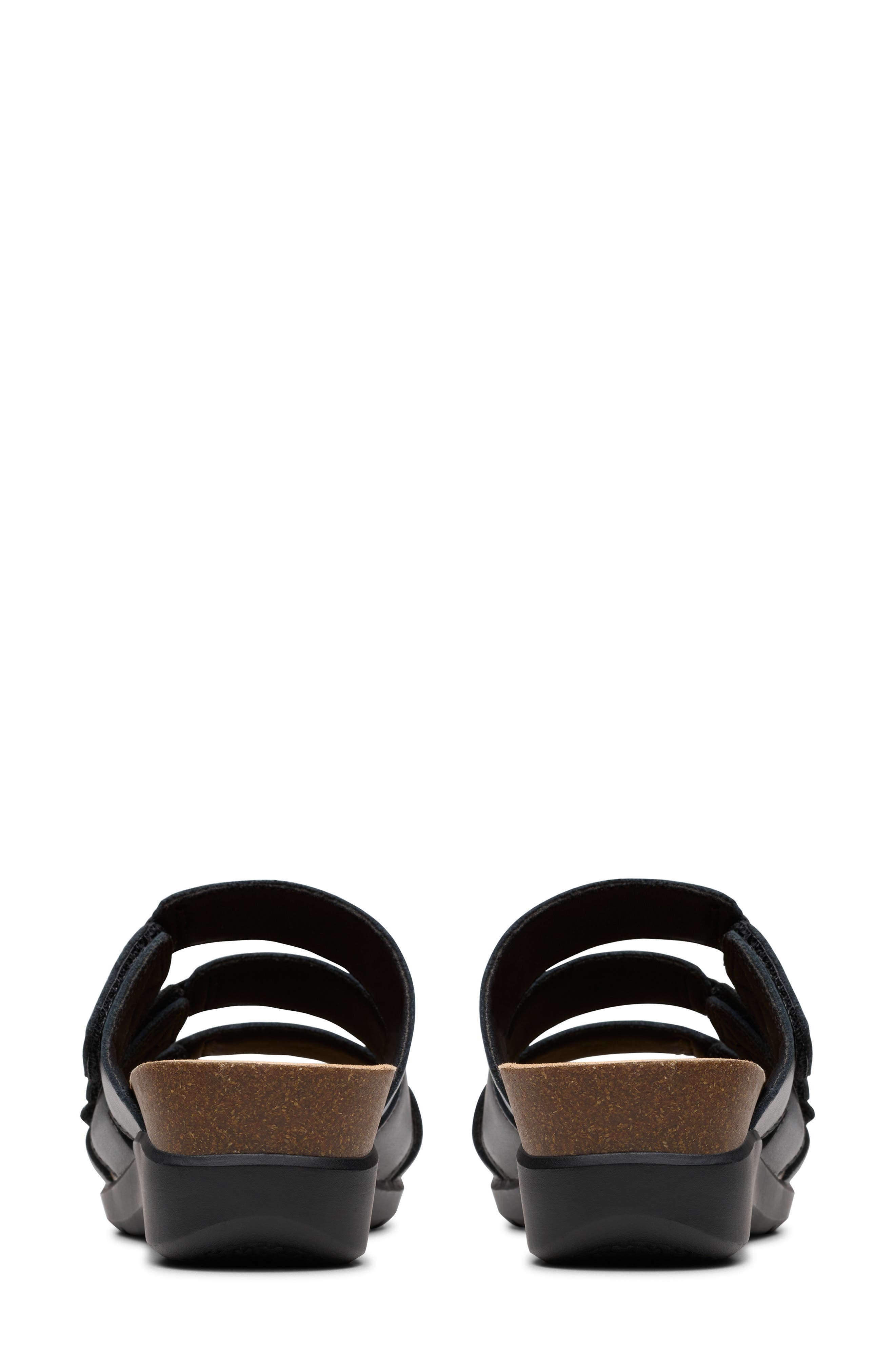 Clarks<sup>®</sup> Calenne Lily Slide Sandal, Alternate, color, Black Leather