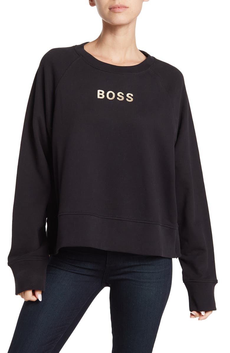 BOSS C Elia Gold Sweater, Main, color, Black