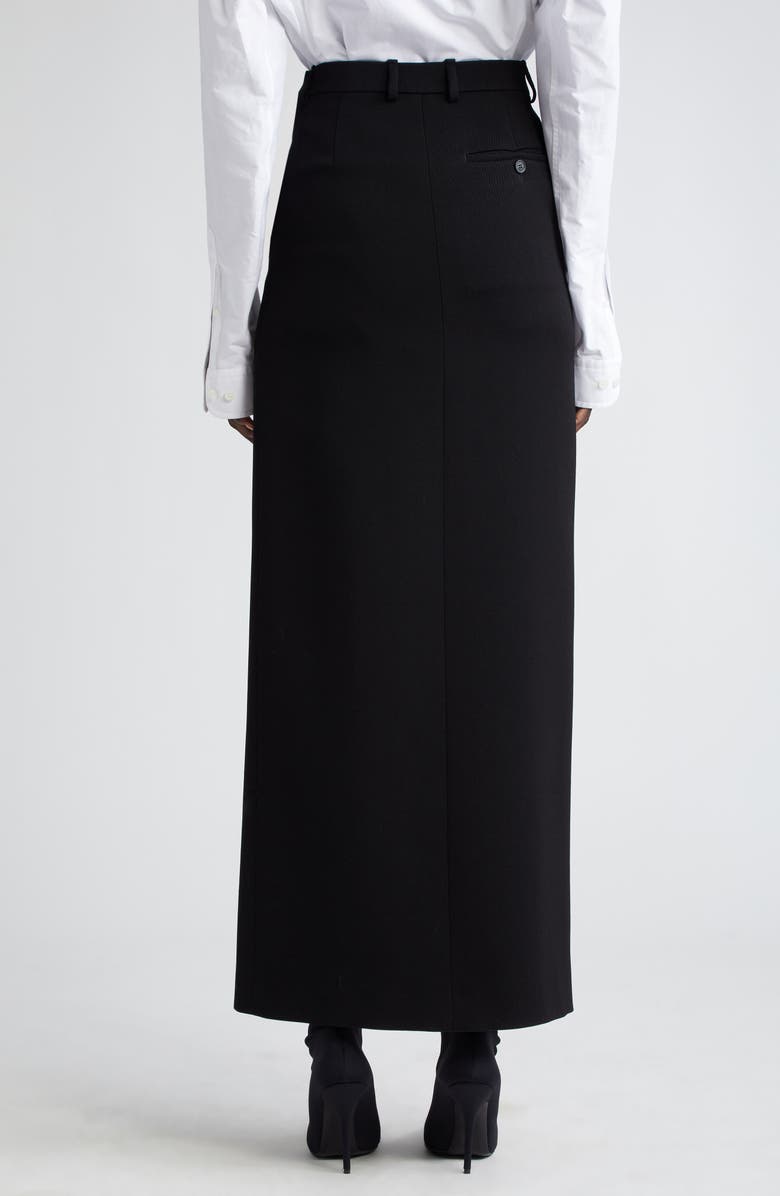 Balenciaga Slit Tailored Stretch Wool Midi Skirt, Alternate, color, 