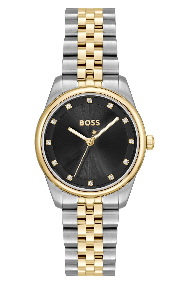 Graceful Precious Bracelet Watch, 32mm, Main, color, BLACK