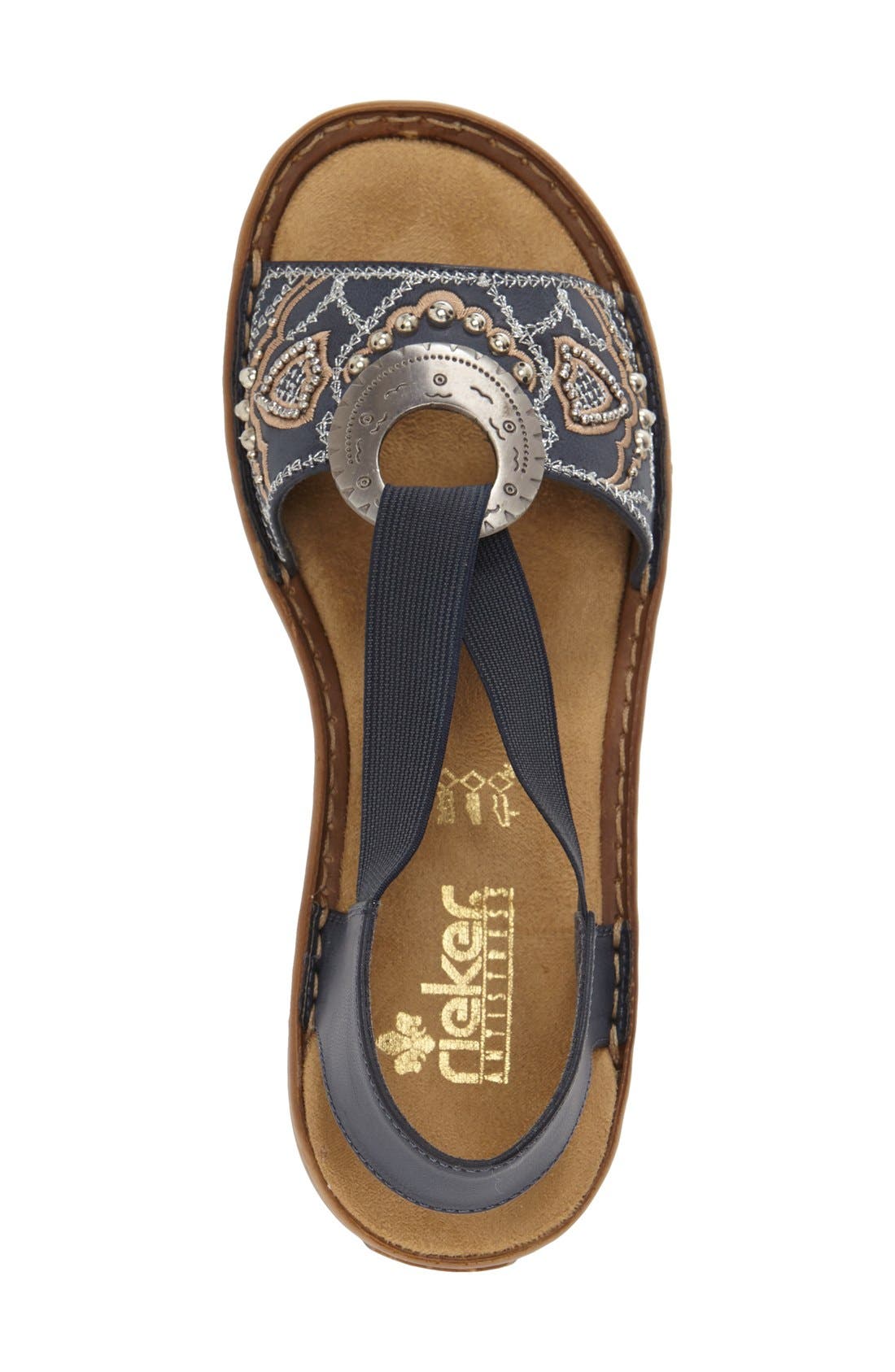 'Regina' Sandal, Alternate, color, BLUE LEATHER