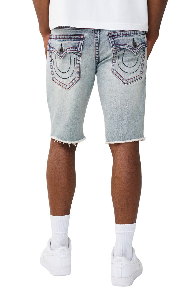 Ricky Frayed Straight Leg Denim Shorts, Alternate, color, STARLIT GLEAM LIGHT WASH