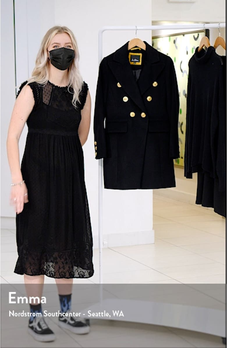 Double Breasted Wool Blend Military Coat, sales video thumbnail