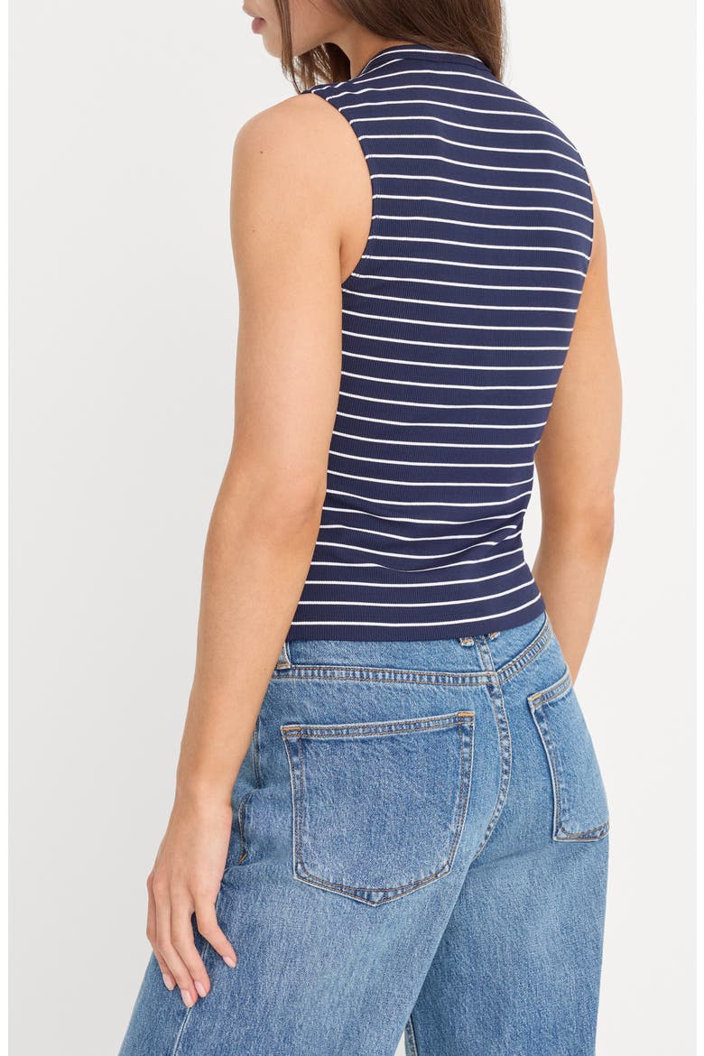 The Rib Stripe Splay Sleeveless Top, Alternate, color, SIMPLE STRIPE HORIZON INK