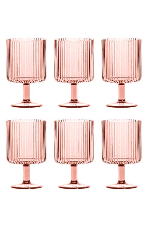 Set of 6 Shatterproof Mesa Stacking Goblets