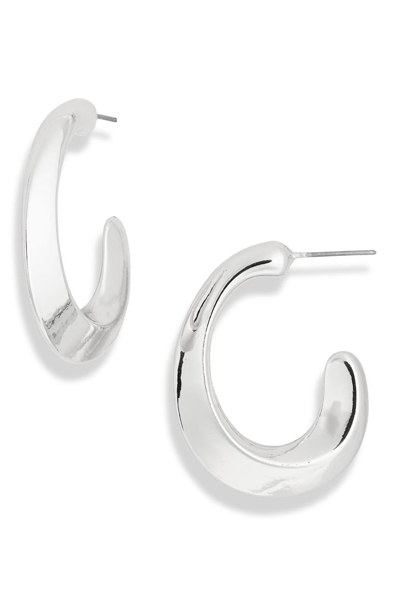 Statement Hoop Earrings, Main, color, SILVER