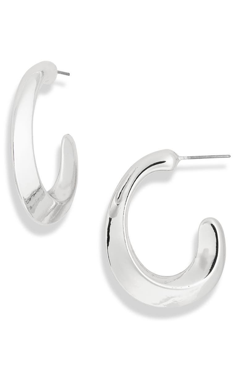 Leith Statement Hoop Earrings, Main, color, Silver