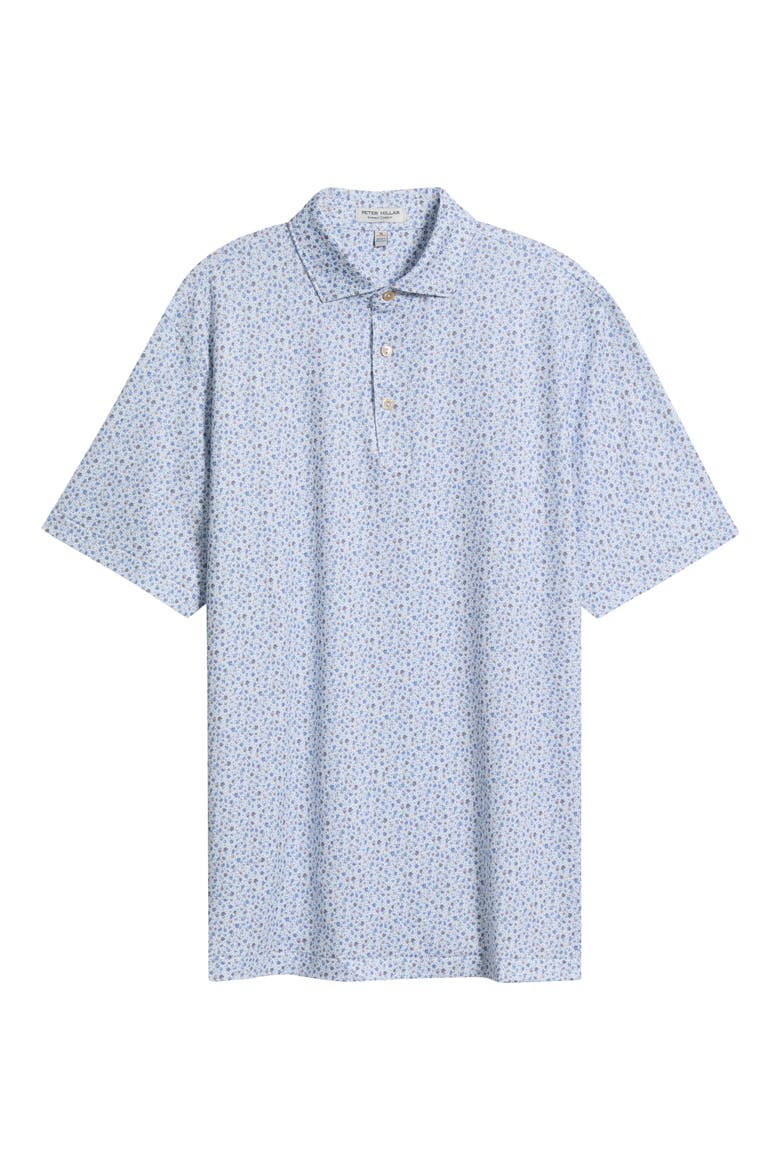 Ranch Water Floral Summer Comfort Perfomance Jersey Polo, Alternate, color, WHITE