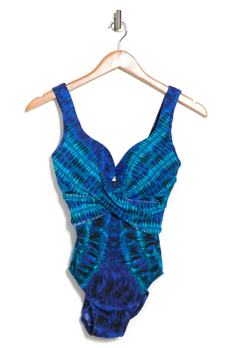 MIRACLESUIT Beach Goes On Crisscross One Piece, Alternate, color, MULTI