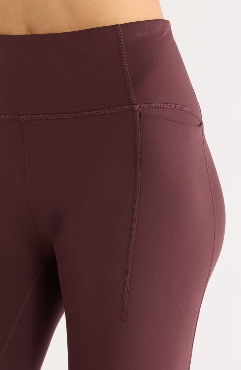 Zella Cozy Tech Pocket Leggings, Alternate, color, Burgundy Fudge