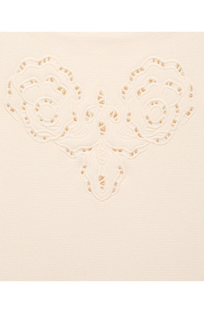 MANGO Floral Embroidery Tank, Alternate, color, Ecru