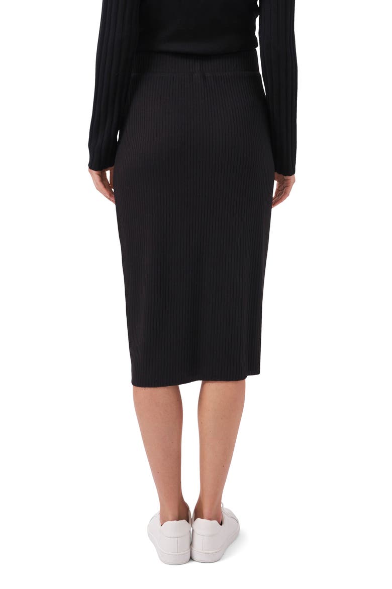 Rib Knit Pencil Skirt, Alternate, color, RICH BLACK