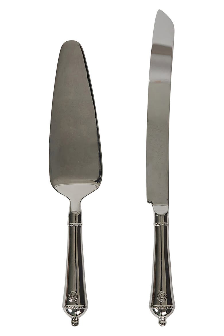 Berry & Thread Cake Knife & Servier Set, Main, color, POLISHED