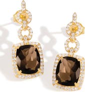 YS GEMS Halo Drop Earrings