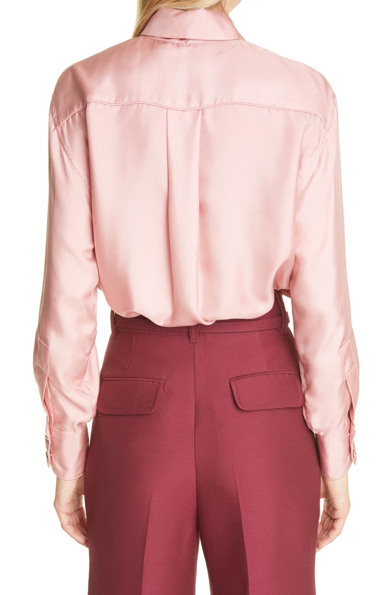 Zimmermann Concert Tie Neck Silk Twill Blouse, Alternate, color, 