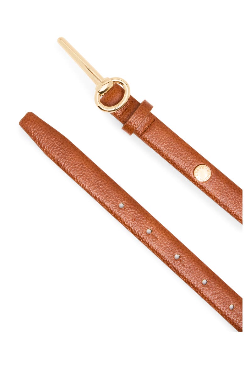 Skinny Horse-Bit Faux Leather Belt, Alternate, color, COGNAC