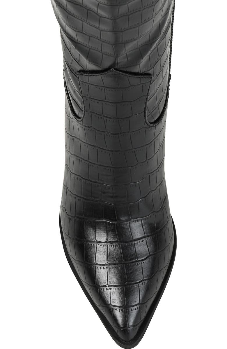 Journee Collection Therese Croc Embossed Knee High Boot - Extra Wide Calf, Alternate, color,