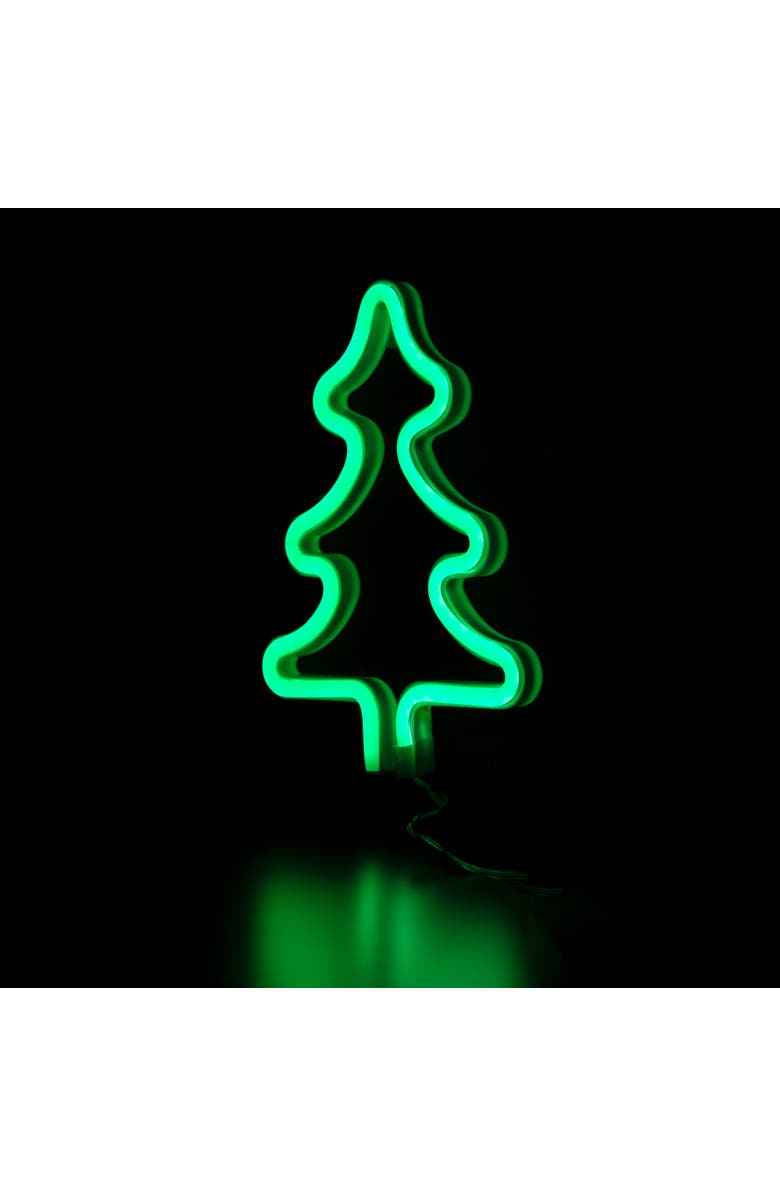 Northlight LED Christmas Tree Neon Lighted Decoration - 9.5" - Green, Alternate, color, Green