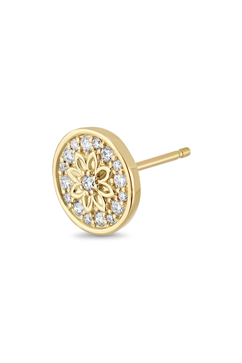 Getty Diamond Circle Flower Stud Earrings, Alternate, color, 18K YELLOW GOLD