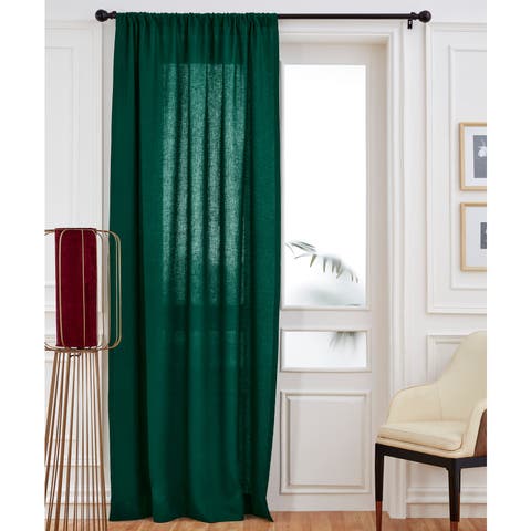 Linen Curtain Single Panel with Rod Pocket